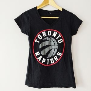 Toronto Raptors v neck black cotton tee shirt